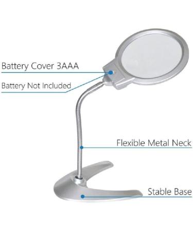 Desktop Magnifier 2X 6X Folding Handsfree Magnifier with 2 Led Lights Plastic Base Hose Reading Watch Repair Illuminated Magnifier Made in China - Buy Online on GoSupps.com