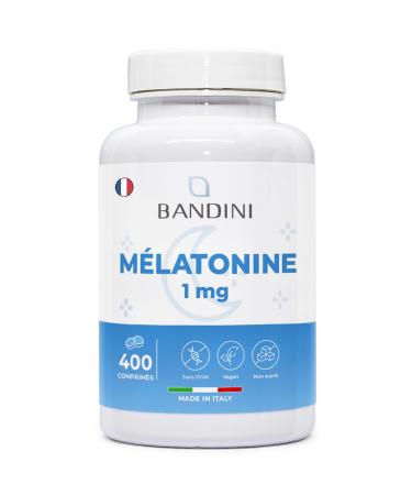 Bandini® Melatonin 400 Tablets, Pure 1mg - Fast Sleep and Rest - Highly Dosed Melatonin Dietary Supplement - Sleeping, For Sleeping - Jet Lag - Easy to Swallow