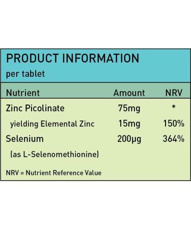 Zinc 15mg & Selenium 200mcg - Immune Support Supplement - 120 Tablets - Buy Online on GoSupps.com