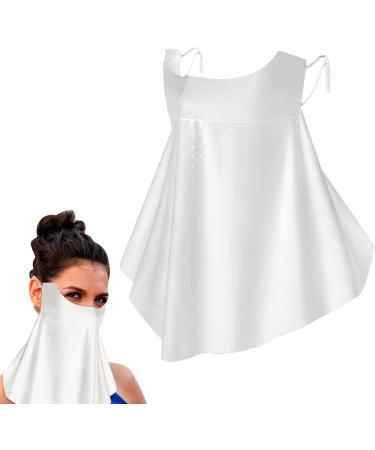UV Protection Face Masque | Neck Gaiter Sun Masque Full Face Shield UV Masque Sunscreen Masque Sun Face Cover Breathable Face Scarf Cover for Men Women White - Buy Online on GoSupps.com