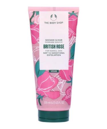 The Body Shop British Rose SHOWER SCRUB 200ml (Soft & Smoothing Exfoliator)