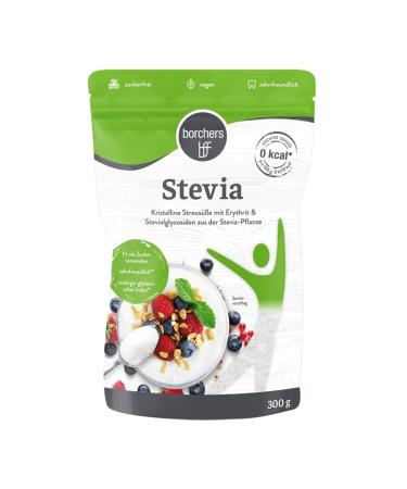 Borchers Stevia Crystalline Sweetener 4x300g | Calorie-Free Sugar Alternative | Natural Sweetener for Baking and Beverages - Buy Online on GoSupps.com