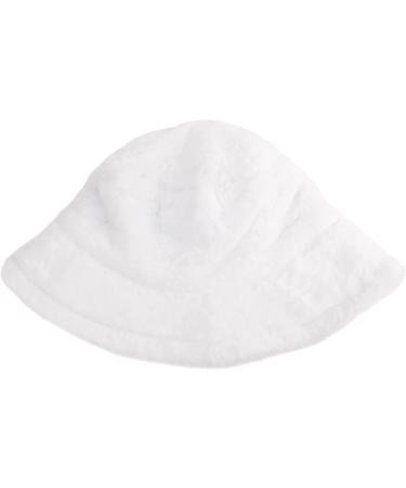 Winter Fluffy Faux Fur Bucket Hat - White Fisherman Cap for Women Men | Sydbecs - Buy Online on GoSupps.com