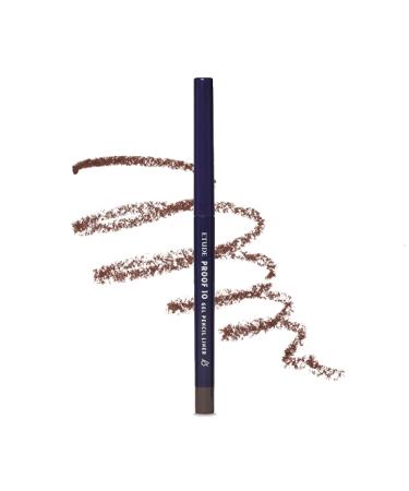 ETUDE Proof 10 Gel Pencil Liner 0.3g (2 Dark Cacao) (21AD) | Creamy Gel Texture Eyeliner with Wearable Shades to Create Precise Line Eye Makeup without Efforts 2 Dark Cacao (21AD)