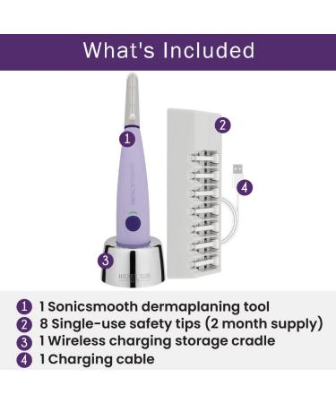 Michael Todd Beauty Sonicsmooth: 2-in-1 Dermaplaning Tool for Women - Facial Exfoliation & Hair Removal System - Lavender - Buy Online on GoSupps.com