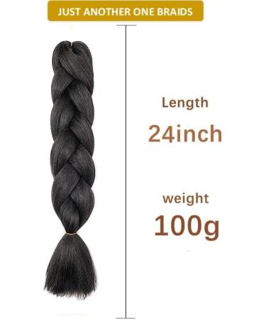 Just Another One 24in Hair Extensions for Jumbo Braiding Colorful Pre Stretched Braiding Hair Heat Resistant Yaki Synthetic African Box Braids Crochet Twist hair for Womens Girls & Unisex Black A1 Black 24 - Buy Online on GoSupps.com