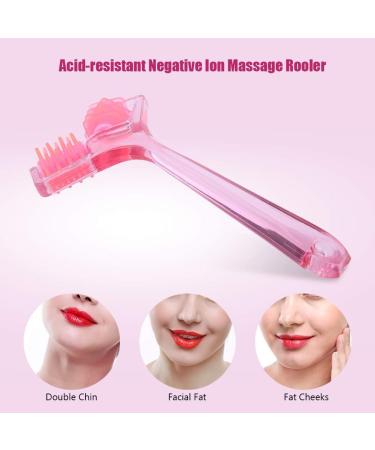 Moum Routes Facial & Body Roller Massager - Pink Slimming Chin Massage Device | Skin-Tightening Beauty Tool for Neck & Face Treatment - Buy Online on GoSupps.com