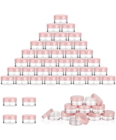 Flintronic Plastic Cosmetic Jar*64 Transparent & Visible Sample Container Jar Screw Cap Bottle with Sticker & Small Spoon Suitable for Cosmetic/cream/gel/paste/beads/mineral Items(Orange Pink) 64pcs Orange Pink - Buy Online on GoSupps.com