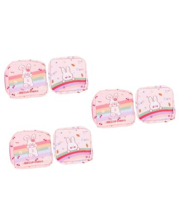 Lurrose 6 pcs storage bags for women's bandages Pad holder for period wallet made of cotton period pad storage pockets for small objects portable fabric hare student 2x3stk 13x11.5x4.5cmx3PCs