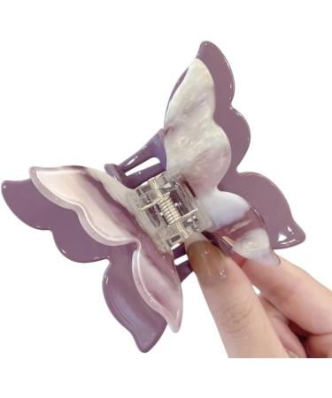 Limtula Double Layer Butterfly Acetate Hair Claw Hair Clip for Various Hairstyles Comfortable Hair Accessories Purple - Buy Online on GoSupps.com