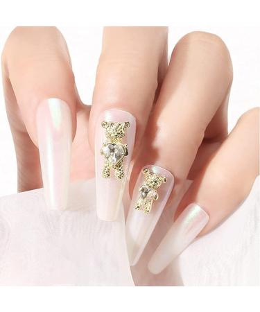 CeFoney Nail Art Rhinestone Kit Cute Bear Design Nail Decoration Set 10 Pieces Bear Nail Art Decoration 3D Metal Nail Jewellery Charms Crystal Nail Art Accessories for Women and Girls Kleine silver - Buy Online on GoSupps.com