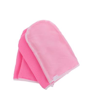 Housoutil 2 Pairs Insulated Gloves Bath Treatment Mitt Pink Paraffin Hand
