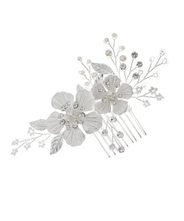 DOITOOL 1pc Comb Crystal Hairpin Wedding Hair Clip Rhinestone Barrettes Handmade Rhinestone Hair Accessories Crystal Hair Decor Bridal Hairband Hair Supply Decorate Vintage Bride Alloy