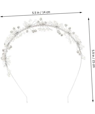 PLAFOPE Flower Girl Wedding Headband Flower Girl Headpieces for Wedding Headband Hair Ties Bride Tiara Hair Ties with Bows Hair Jewelry Hair Accessories Crystal Beads White - Buy Online on GoSupps.com