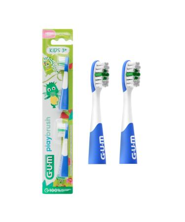 GUM Playbrush KIDS 3+ Original brush heads 2-pack EXTRA SOFT Blue