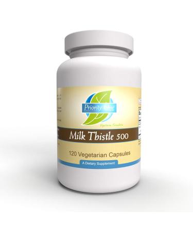 Priority One Vitamins Milk Thistle 500mg 120 Capsules - 80% Silymarin Content