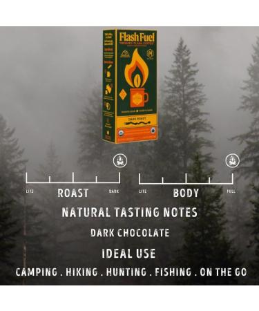 Flash Fuel Organic Instant Coffee - Dark Roast Coffee - Wild coffee in a flash - Perfect for hunting camping or on the go - Single serve sticks (3.5g x 10 sachets) Dark Roast - Dark Chocolate 35 g (Pack of 1) - Buy Online on GoSupps.com