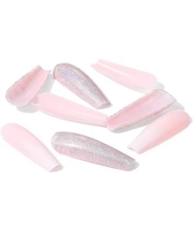 Coffin False Nails Press on Nails French Long Fake Nails Ballerina Acrylic Stick on Nails 24pcs for Women and Girls (Color : Pink Size : B) - Buy Online on GoSupps.com