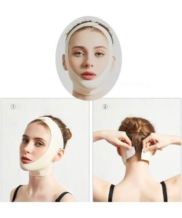 Anti-Wrinkle Face Slimming Mask & Compression Bandage - Chin Strap for a Youthful V-Line - Breathable & Thin Face Lift Support - Size Large Beige - Buy Online on GoSupps.com