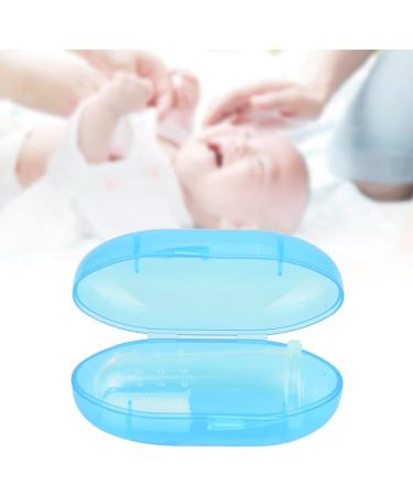 Baby Toothbrush Silicone - Safe Finger Tooth Cleaner for Children - Includes Storage Box (White/Blue) - Buy Online on GoSupps.com