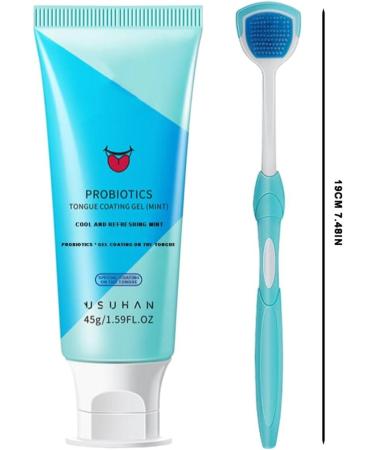 Oral Hygiene Brush & Tongue Cleaning Gel Set - Perfect Mother's Day Gift for Fresh Breath & Oral Health - BXA577 Himmelblau - Buy Online on GoSupps.com