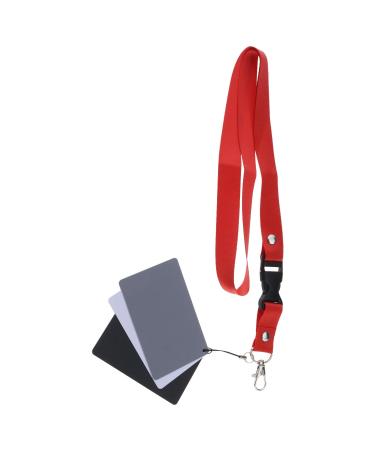 3PCS 3 in 1 Exposure Photography Card with Lanyard Grey Card White Balance Card Black Card for DSLR Viedo White Balance Exposure Measurement 8.5x5.5cm