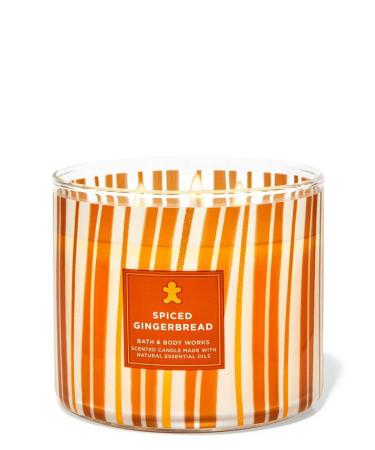 Spiced Gingerbread 3 Wick Candle 14.5 oz / 411 g Made with Natural Essential Oils