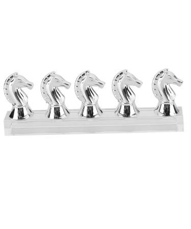 Horse head nail tip exercise stand with magnet acrylic diy nail art display stand finger exercise stand wrong nail display support holder (silver)