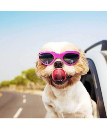 WELLXUNK Dog Sunglasses - Adjustable UV Protection Waterproof Shades for Small & Medium Dogs - Pink - Buy Online on GoSupps.com