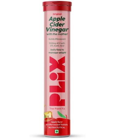 PL'IX - THE PLANT FIX ACV and Garcinia Cambogia Combo For Weight Management I 15 Effervescent Tablets Pack of 4 | Vitamin B6 & B12 Ginger & Cinnamon Extract | Boost Metabolism | For Men & Women - Buy Online on GoSupps.com