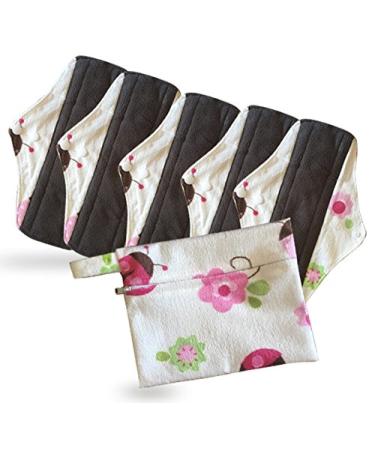PeriodMate Cloth Menstrual Pads and Panti Liners (Spring Fresh Large) Spring Fresh Large (Pack of 5)