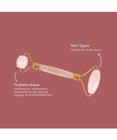 BE SOULFULL Face Massage Roller Rose Quartz for Firm & Glowing Skin | Unisex Skin Care Tool Fast International Shipping - Buy Online on GoSupps.com
