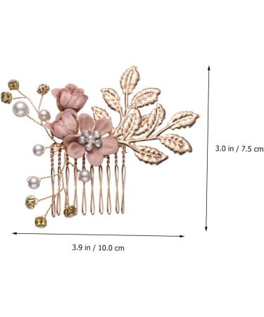 Didiseaon Flower Hair Accessories Rhinestone Headpiece Bridal Headpiece Rhinestone Hair Comb Jeweled Hair Combs Pearl Hair Comb Wedding Gold Hair Comb Clip Tiara Crystal Set Pink Bride - Buy Online on GoSupps.com
