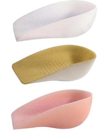 NOLITOY Height Increase Insoles - 3 Pairs Shoe Inserts for Heels Pink Translucent Cushions Comfortable Plantar Heel Cups for Men - Buy Online on GoSupps.com