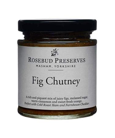 Rosebud Preserves | Fig Chutney | Dark and Rich | Fresh Raw Ingredients | Vegan and Vegetarian | Prepared by Hand | Tasty Treat | 198 g