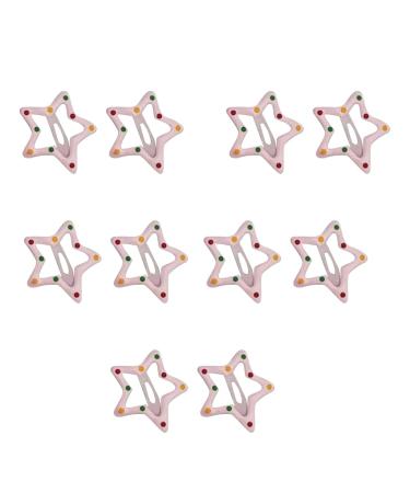 hgnxa 5 pairs Hair Clip Star Snap Clip For Girl Star Hair Clip For Kid Star Barrettes Bangs Clip Side Clip Star Hairpin Light pink