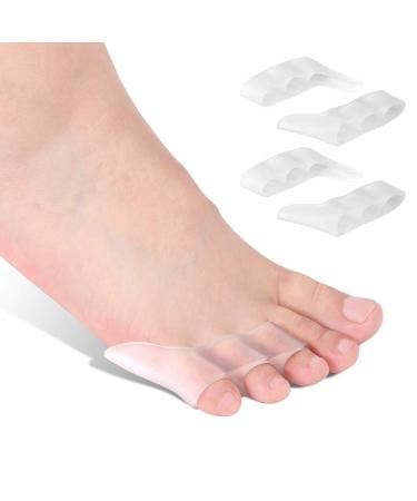 Haofy toe spreader silicone small toe separator toe protection for overlapping toes blow sloosen 4 pcs gel toe spreader small toe correction relief small toe pressure and pain