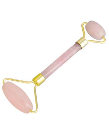 Rockcloud Rose Quartz Natural Crystal Stone Roller Massager for Anti-Aging Wrinkle Healing & Neck Therapy - Double Face & Neck Skincare Tool - Buy Online on GoSupps.com