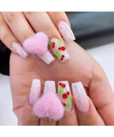 Fashion 12 Colors Mixed Detachable Nail Art Decortaions Magnetic Nail Pom Poms 3D Nail Charms Nail Art DIY Fluffy Plush Ball for Nail(Blue) - Buy Online on GoSupps.com