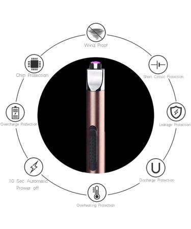 Leejie Rechargeable Electric Arc Candle Lighter - Flameless USB Grill Lighter for Candle BBQ Camping Cooking (Rose Gold) - Buy Online on GoSupps.com