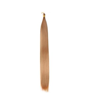 Feather Hair Extension 2 pcs Long Bone Straight Synthetic Hair Extension Easy Silky Bulk Crochet Braid Bundle Pre Stretched Fiber Braiding (Color : 27 Size : 22inches) 22inches 27