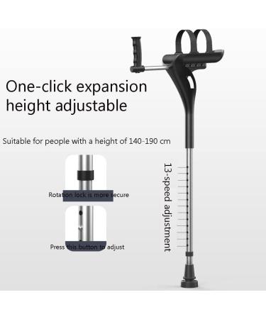 Walking Crutches Medical Arm Crutches for Women Men Ergonomic Adjustable Aluminum Forearm Crutches Walking Mobility Aid Balanced Walker for Adults wit Lucky Star Grey 1pcs - Buy Online on GoSupps.com