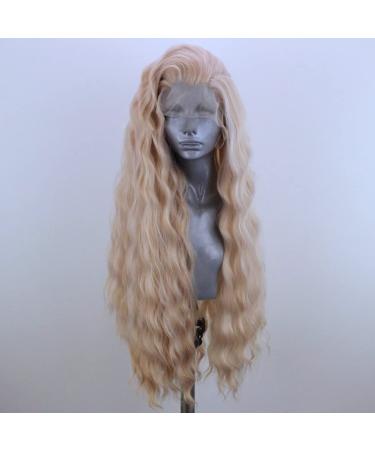 Blonde Long Wavy Synthetic Lace Front Wig - Middle Part Lace Wig for Women | Daily & Party Wear #6126Wavy - Buy Online on GoSupps.com