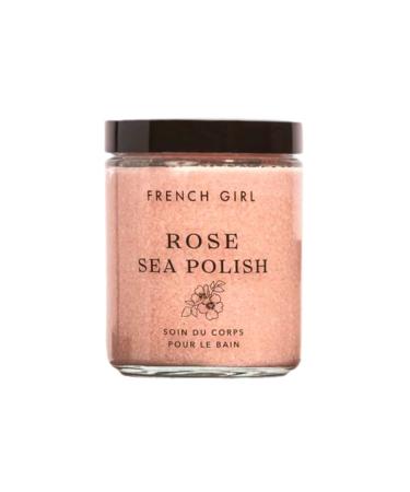 French Girl Rose Sea Polish - Smoothing Treatment 10 oz/300 ml  Moisturing & Hydrating Body Scrub with Atlantic Sea Salt & Organic Sugar