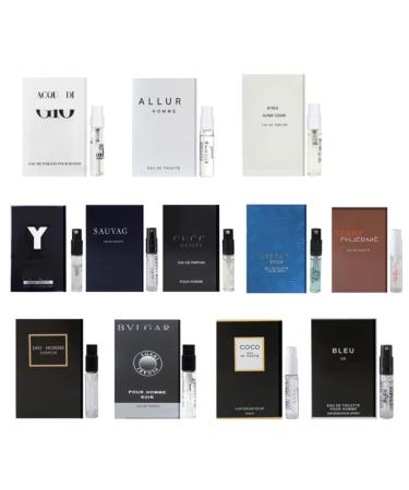 Men's Cologne Samples Fragrance Designer Perfume Sampler Set Most Popular Top Designer Brands Sample Vials Collection(12PCS)
