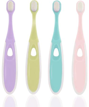 Loowkin Toddler Toothbrush for 1-5 Years Old Nano Baby Toothbrush with Tongue Cleaner Kids Toothbrush 12 Months up
