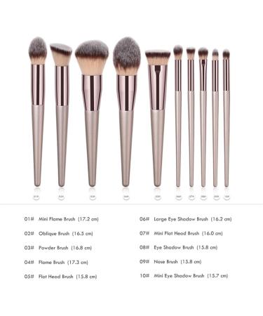 Durratou 10Piece Makeup Brushes Champagne Gold Foundation Brushes Eye Shadow Brushes - Buy Online on GoSupps.com