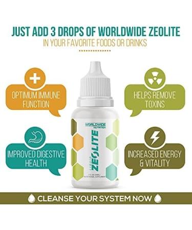 Worldwide Nutrition Liquid Zeolite Drops - Immune System Cleanse & Gut Health Support - Natural Energy - pH Balance - 1 fl oz - Buy Online on GoSupps.com