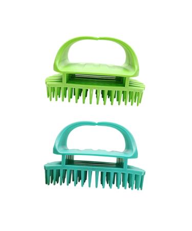 Anneomas 2st hair head skin brush Haircare insert Saampoo brush for the scalp massage Brush Massage brush for the scalp bathwascher clotheskiner hair shampoo brush 11x6cm green