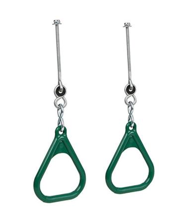 Swing Set Stuff Trapeze Rings (Green) with Swing Hangers and SSS Logo Sticker